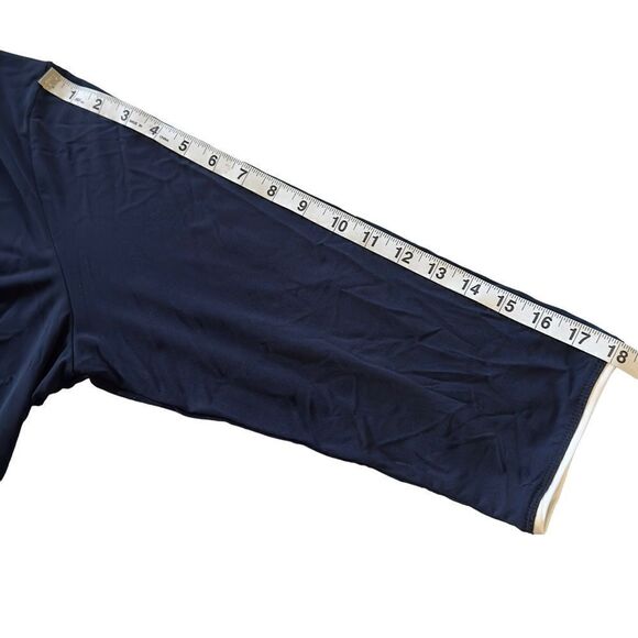 Susan Graver Navy White Trimming Jersey Long Sleeve Top LARGE - Picture 7 of 10